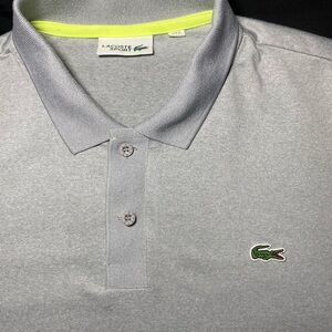 Lacoste Gray Polo Shirt with Green Accents